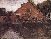 Piet Mondrian The houses on the Liyin river painting